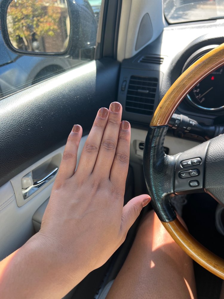 Neutral manicure shown after a salon visit